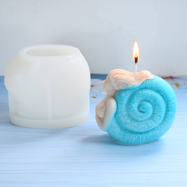 1pc Conch Maiden Candle Making Mold, Suitable for Party Decoration DIY Gift