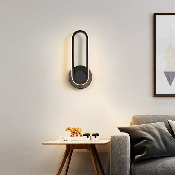 12W Innendørs LED-vegglampe, dimbar vegglampe 330° roterbar moderne designbelysning for soverom hjem korridor stue trapp [Energi