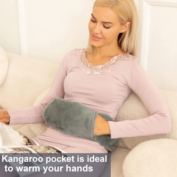 Lang Varmtvannsflaske, 2L Stor Varmtvannsflaske, Lang Varmtvannsflaske med Trekk, Plysj Varmtvannsflaske, Lang Varmtvannsflaske for Oppvarming av Nakke og Skuldre