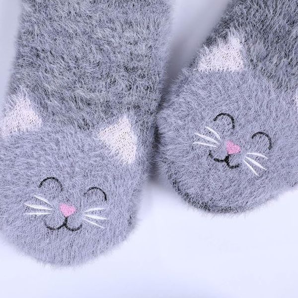 Tøfler Sokker med Klips for Kvinner Katt Gaver Jul Elskere