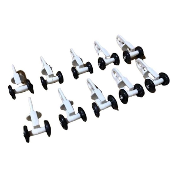 30 stk. Skinne Glider Roulette Roulette Hæklet Ride Gardiner Glidende Remsskive Til Vindue Vindue i sort plast hvid, 1,8 cm