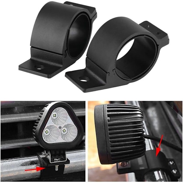 2 kiinnitystukea, alumiiniset kiinnityspihdit LED-autovaloille (3 \")