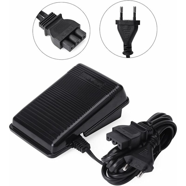 Hjemmekontrol pedal symaskine, Elektrisk sømmaskine pedal pedal pedal pedal ledning med universel hastighedsregulator (sort) (EU stik)