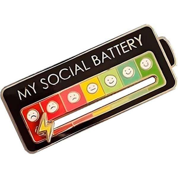 My Social Battery -rintakoru Hauska Sähköinen Pinni Luova Rintataskun Pinni