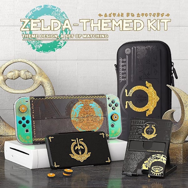 Tears of the Kingdom Switch -teline, säädettävä peliteline Ns Switchille/Switch Oled -konsolille, kannettava kompakti pelitelinejalusta Vihreä