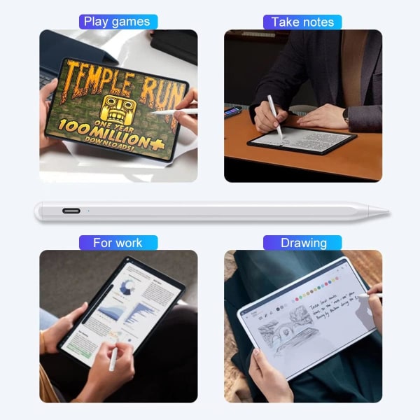 Kosketusnäytön kynä magneettisella kynänpäällä ja vaihdettavilla kärjillä - Yleiskäyttöinen kapasitiivinen kynä iOS iPad Pro/Mini/Air/iPhone/Microsoft Android -laitteille