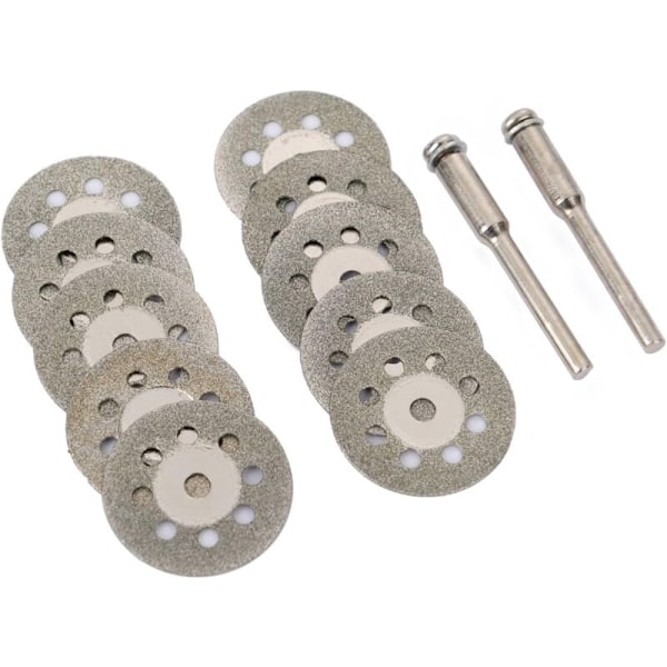 Set med 12 mini-skivor för perforering 25 mm, diamant, kapskivor, Ann Arbor-skaft