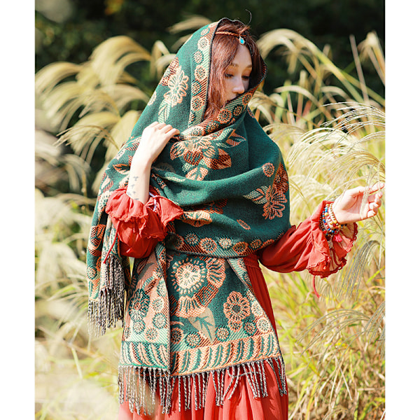 Överdimensionerade mjuka boho-scarf sjalar och halsdukar