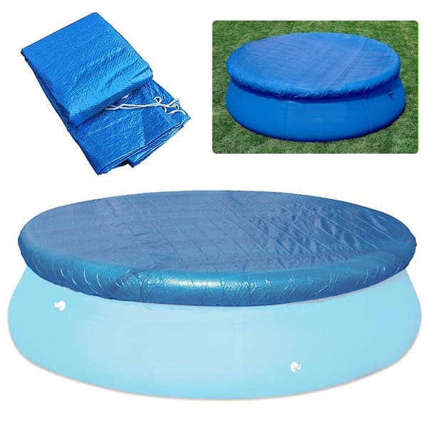 Rund poolskydd (10ft), enkelt att installera poolskydd, damm- och regnsäkert poolskydd ram trädgårdspoolskydd