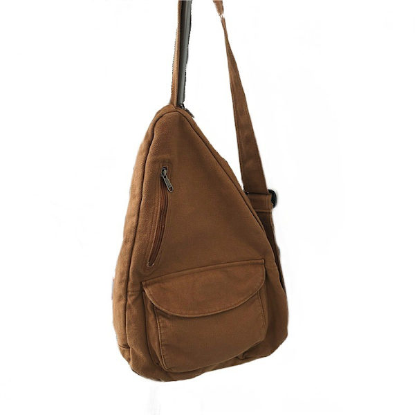 Canvasväska stor kapacitet crossbody väska lat stil enkel axelväska kvinnlig högskolestudent klassväska