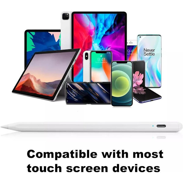 Styluspenn for berøringsskjermer med magnetisk hette og utskiftbare spisser - Universell kapasitiv stylus for iOS iPad Pro/Mini/Air/iPhone/Microsoft Android