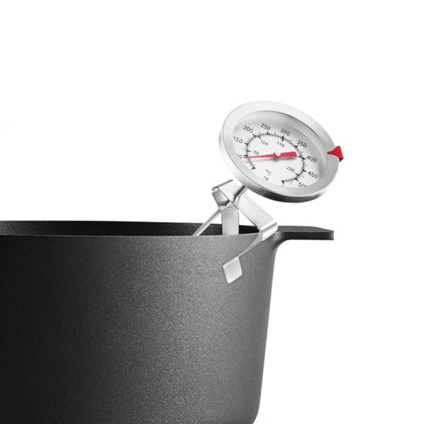 Fritöstermometer, rostfritt stål, silver, 12CM sond