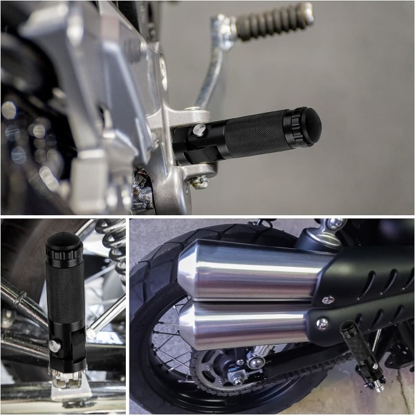 2 kpl moottoripyörän jalkatappeja, 8 mm:n ruuvit CNC-alunaasennukseen