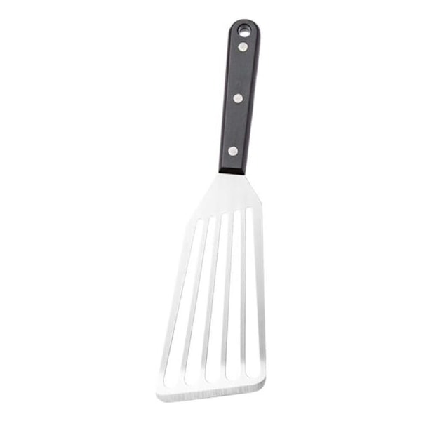 1 fiskspatel i rostfritt stål, stekspade, trähandtag, delad stekspatel, mångsidig metallspatel för köket (S plasthandtag)