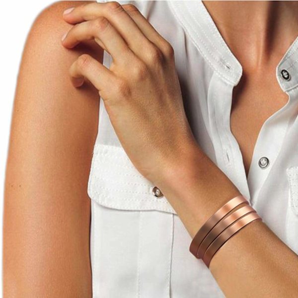 Massivt koppararmband justerbart med 8 magneter (bronsfinish) Passar män och kvinnor