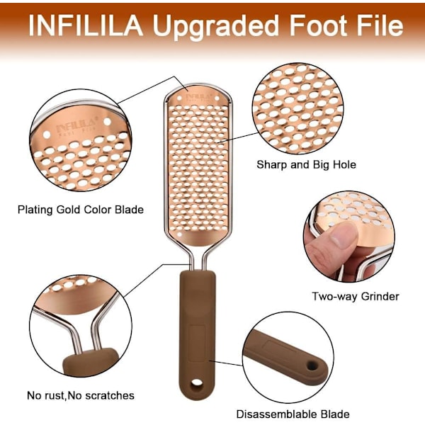 Fodfil Callus Remover - Fodrenser Callus Remover Stor Fodrenser Gigant Fodfil Professionel Rustfrit Stål Callus Fil til Våde og Tørre F