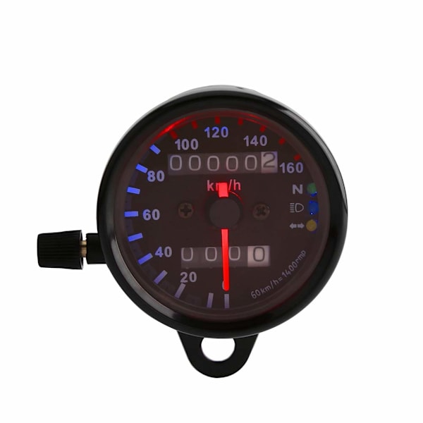 Motorcykel speedometer, motorcykel kilometertæller, 1 stk. Universal motorcykel kilometertæller speedometer dobbelt digital display KM/H (sort)