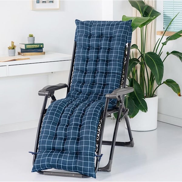 Dyna för Solstol, Inomhus/Utomhus Solstolsdynor Gungstol Soffdyna, Stol Gunga Bänkdyna (Blå 48 155cm)