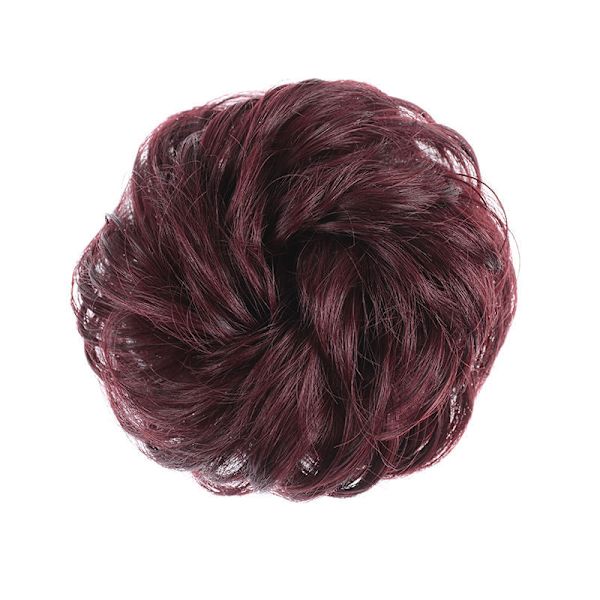 Viininpunainen iso hiuslisäke kihara aaltoileva scrunchie luonnollinen hiustekokosämpylä joustava naisille tytölle
