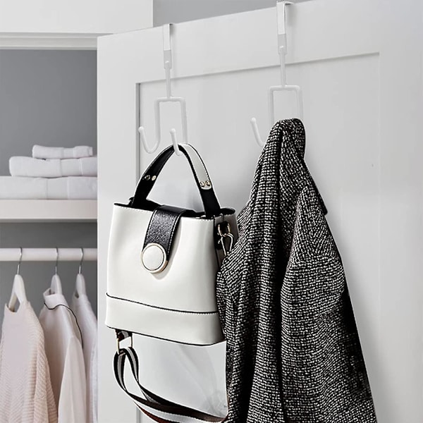Over The Door Hooks - 4 Pakker Heavy Duty Organizer Over The Door Hanger Holder