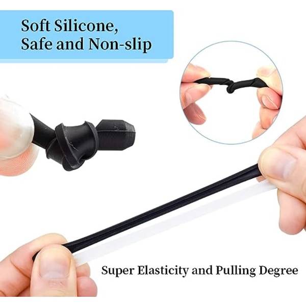 6 par Anti-Slip silikontempelskydd för glasögontemplar, ej