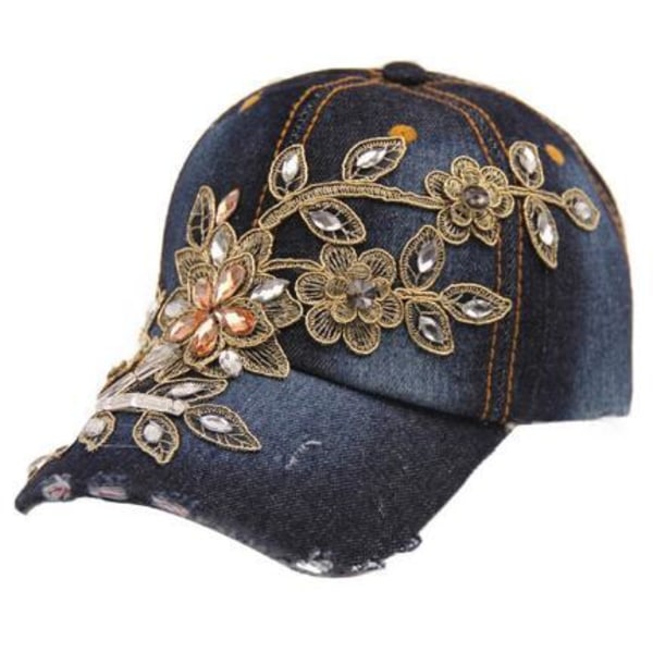 Mode Dame Herre Rhinestone Krystal Cowboy Hat Skinnende Baseball Cap Justerbar