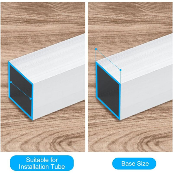 Set med 20 fyrkantiga plastpluggar för 20 mm x 20 mm rör (0,79 tum) för trappräcke, ledstång, svart rör
