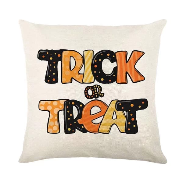 Rolig pumpa Halloween tryckt kuddfodral soffkuddfodral (4 stycken)