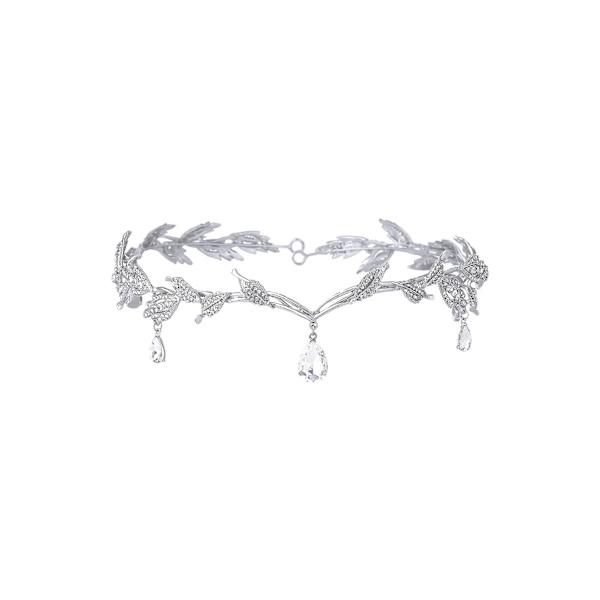 Elegant Rhinestone Leaf Bröllop Brudkronan