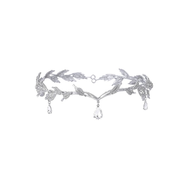 Elegant Rhinestone Leaf Bryllup Brude Pandebånd