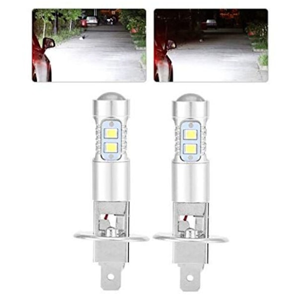 H1 100W LED-lampa, 360-graders blinkande ljus LED-lampor 2 ST H1 6000K Super Vit LED-lampa 100W LED LED-kit H1 LED H1 LUCES H1 H1 100W bil LED H1 H