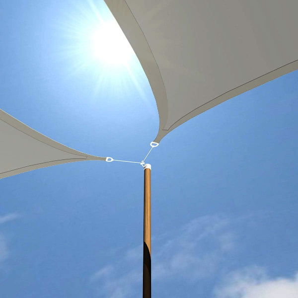 2x2x2 m HDPE Trekant Solbeskyttelse - Balkon Have Dækning Grå
