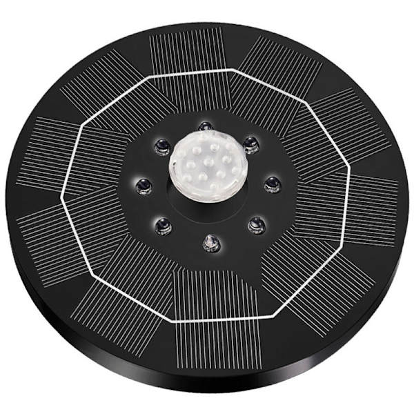 Solcellsfontän för pool utomhus med solcellsbrunn, flytande fontän med energilagring och 3 W LED-ljus