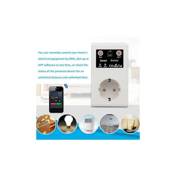 Intelligent WiFi Intelligent Pickle Kompatibel med fjernstyrt GSM Power offset-kontakter med temperatursensor