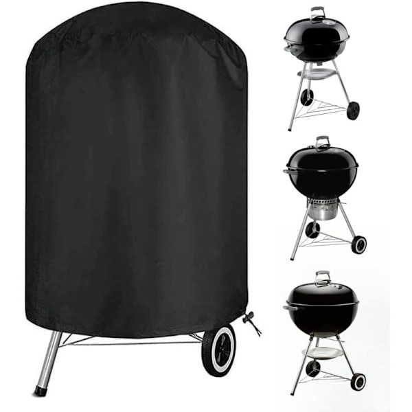 Trækulgrilldækken i træ, vandtæt og robust udendørs røgdækken, rundt grilldækken, egnet til de fleste trækulgrill - 27,5 x 27,5 tommer