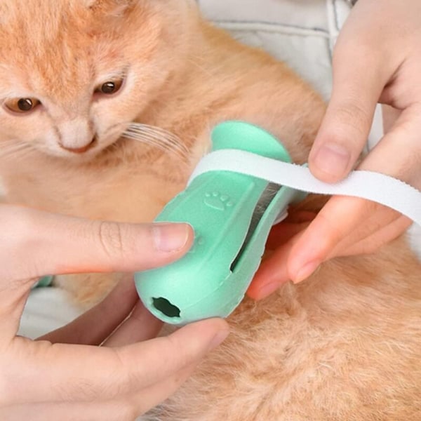 Katt Silikon Stövlar Kattsko Kattstövlar 4-pack anti-rep katt för hundar eller katter för att förhindra dem från att repa, ljusgrön