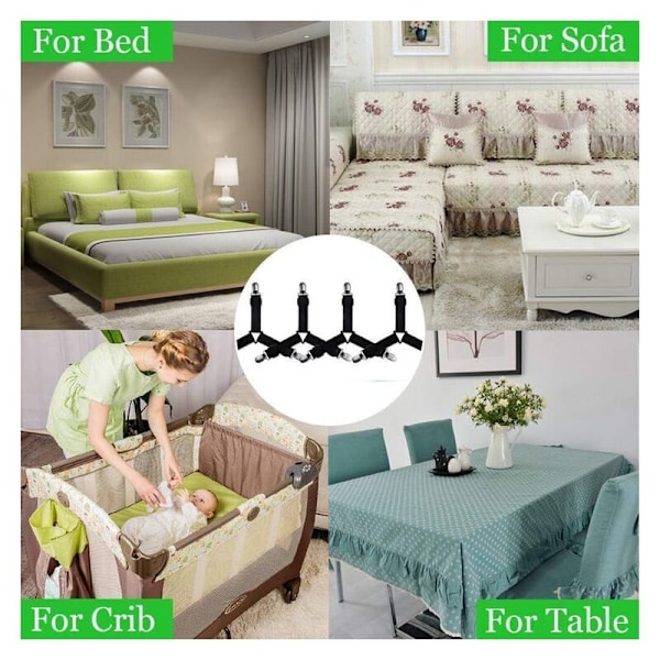 Lagner - 4-delt - lagenclips - Skuffespil - Dynestrammere - Træk -krogede clips - Dyneclips