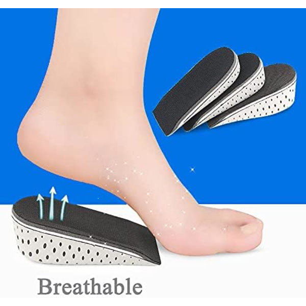 2 par (2 cm) Unisex andningsbara upphöjda innersulor, höjdökande innersula