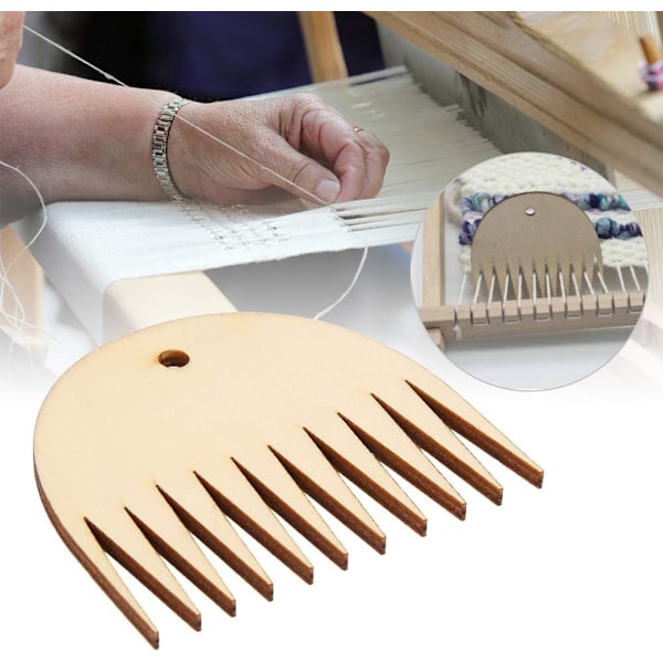 Vävkam, 11 Tänder Trävävstol Kamverktyg Vävstol Trasa Handvävkam DIY Multifunktionell Flätad Tillbehör