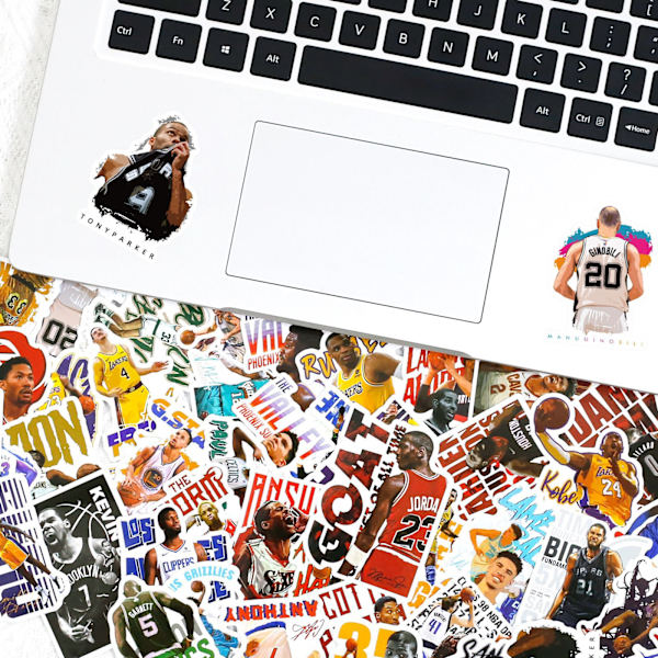 50 st basketklistermärken NBA Combo-serie för vattenflaskor, muggar, bagage, skateboard, stötfångare, album, mugg, presentklistermärke för barn, tonåringar och vuxna