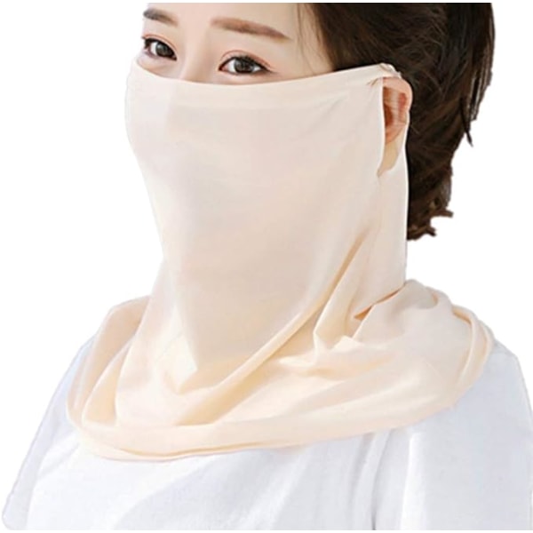 Kvinders nakkebeskyttelse solcrememaske (beige) solcreme ansigtsmaske enkeltlags nakkemaske letvægts sommerbeskyttelsestørklæde UV-beskyttelse