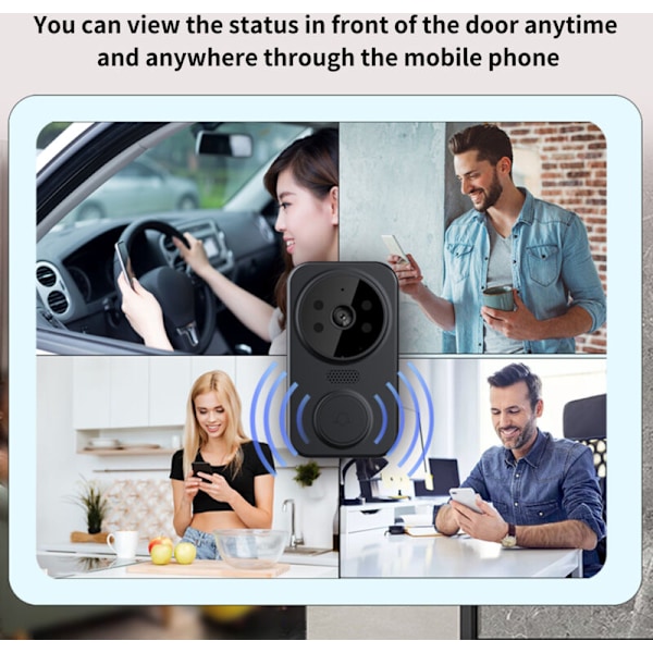 HD trådløs intelligent video, PIR kamera, bevægelsesdetektering, IR alarm, sikkerhedsklokke, Wi-Fi intercom til hjem og lejlighed, applikation: UL