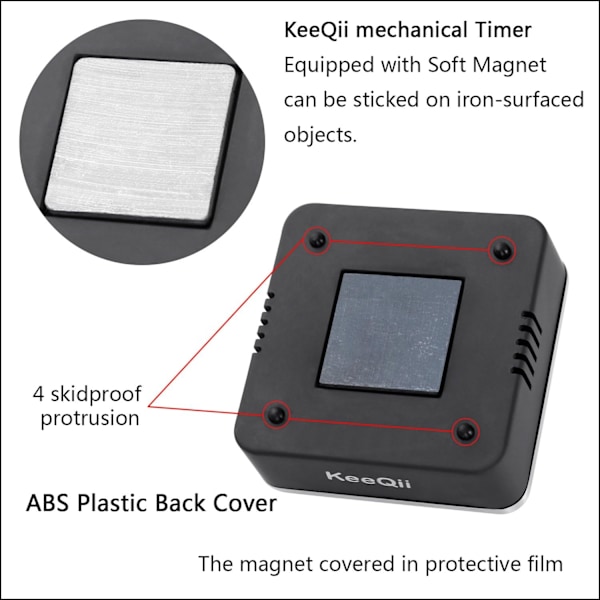 Kjøkkenur med 60 minutters tidtaking med 80dB alarmlyd Magnetisk nedtellingsur Hjemmebaking Matlaging Dampende Manuell timer Rustfritt stål ansikt M