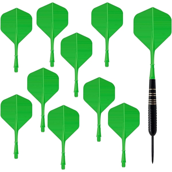 Matte grønn 9 stykker piler og finner i ett stykke dart tilbehør