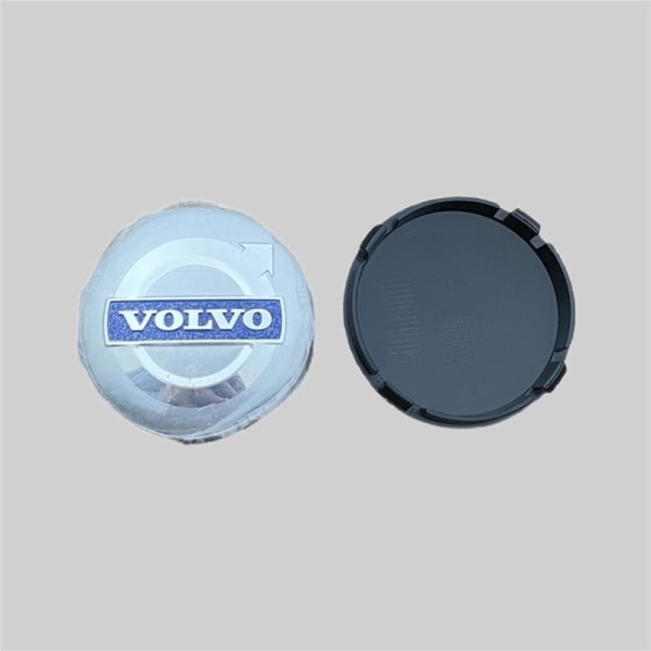 Lämplig för Volvo navkapslar S60 S90 XC40 XC60 V90 S40 S80L bildäck cap 64mm (4 stycken)(silverblå)