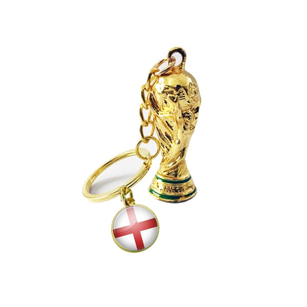 1 st Qatar VM fotbollspokal nyckelring ryggsäckstillbehör födelsedagspresent fotbollsfans souvenir (England)