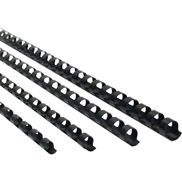 Svart, 100-pack - Lösbladspärmkammar, Blandad storlek, 21 ringar, 6 mm plastlösbladspärmkammar, 20-90 ark bindning, A4
