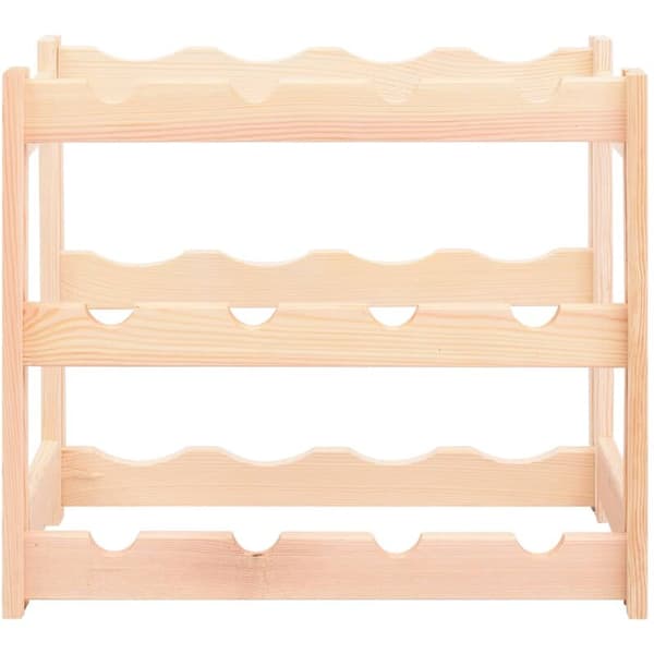 Vinstativ i furu for 12 flasker