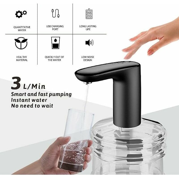 Vattenpump - USB-uppladdningsbar brytare för dricksvatten. Hus. Kök. Målning. Dricksvattenpump (svart)