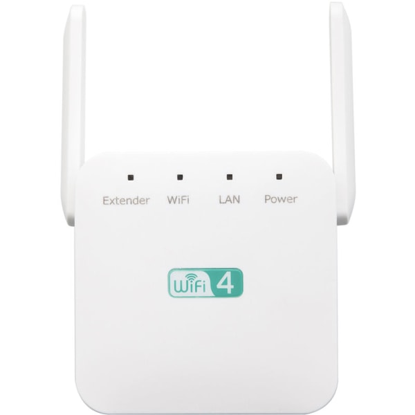 Trådløs Wifi Repeater Internet Signalforstærker Forlænger Wifi-rækkevidde med to eksterne netværk 300Mbps Bred kompatibilitet EU-stik